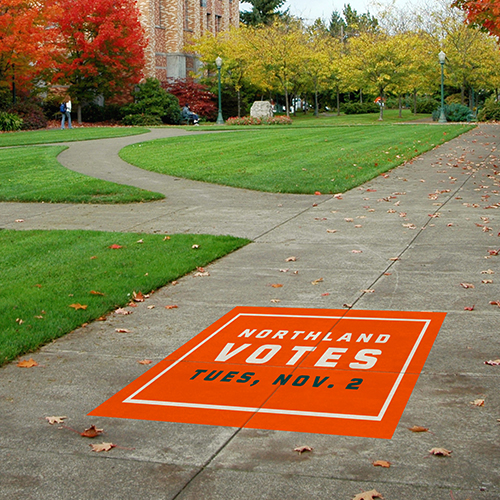 film on sidewalk
