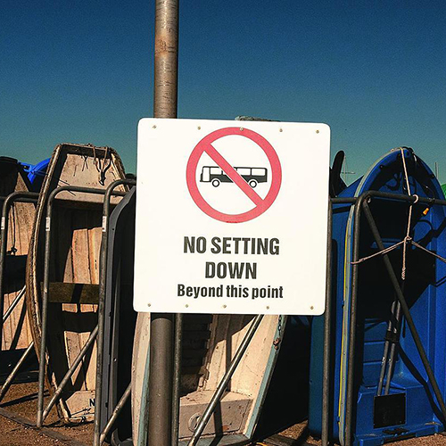 sign mounted to pole