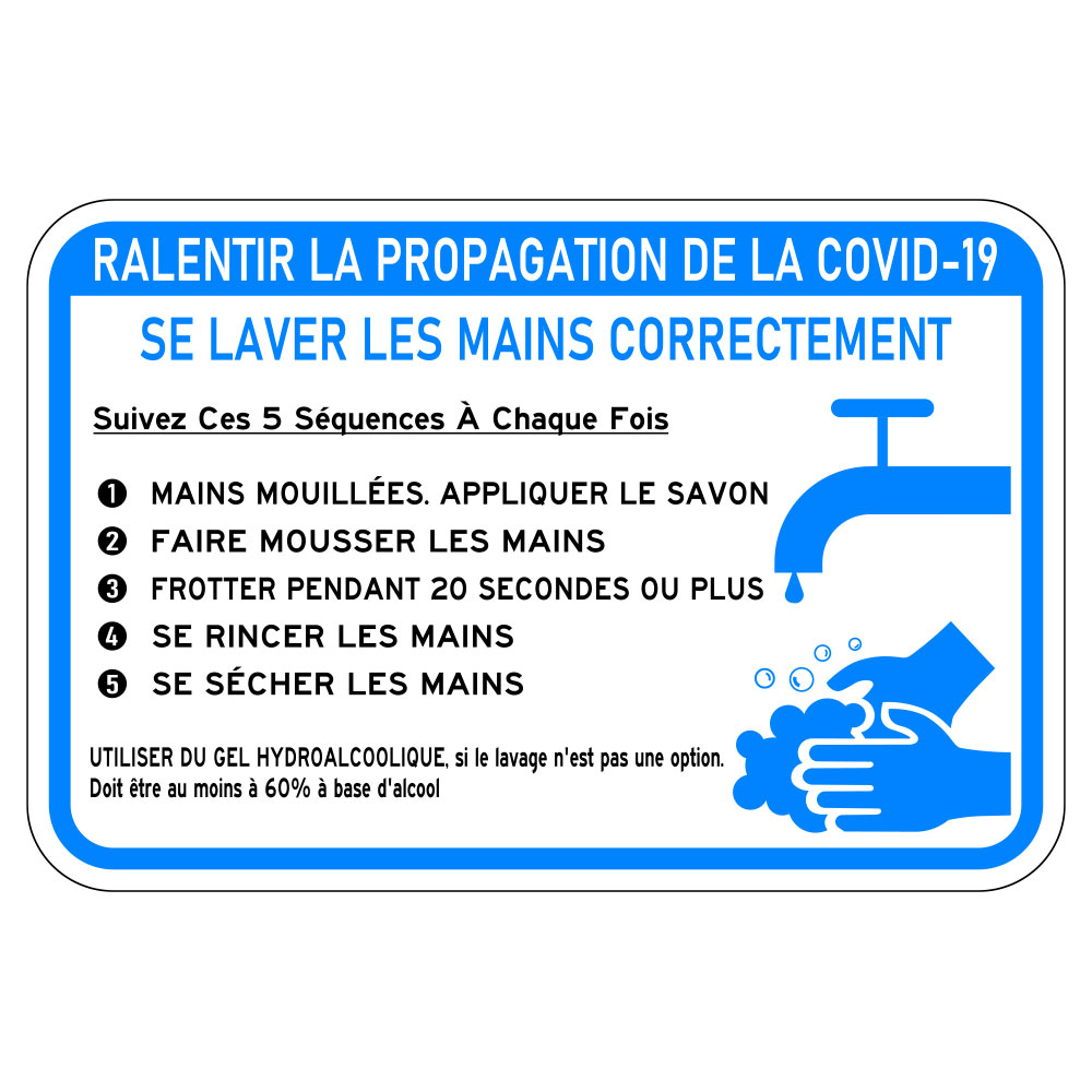 Wash Hands Properly Sign French Grimco